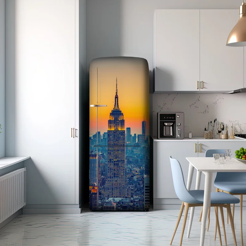Kühlschrankaufkleber sonnenuntergang über New York