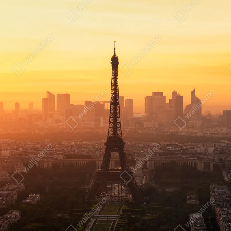 Repositionierbarer Aufkleber Paris sonnenuntergang mit Eiffelturm Repositionierbarer Aufkleber Paris sonnenuntergang mit Eiffelturm
