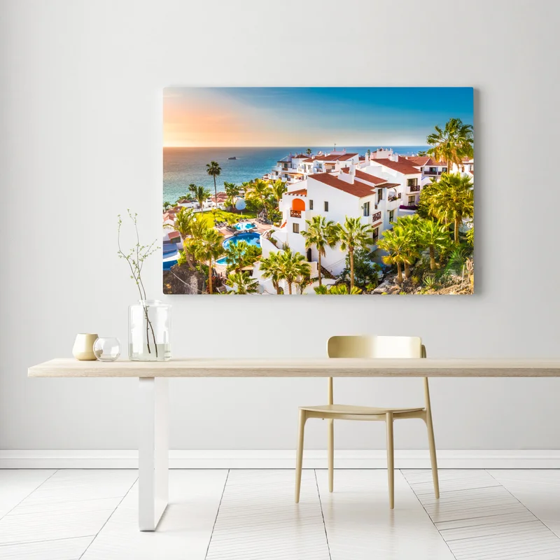 Leinwandbild sonnenuntergang über Puerto de Santiago, Teneriffa Leinwandbild sonnenuntergang über Puerto de Santiago, Teneriffa