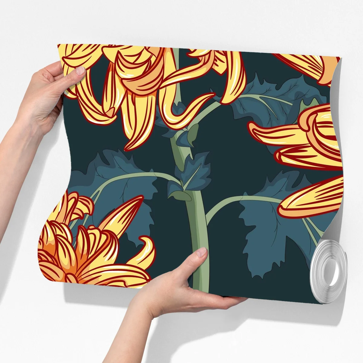 Fototapeta złota chryzantema botaniczny wzór Fototapeta złota chryzantema botaniczny wzór