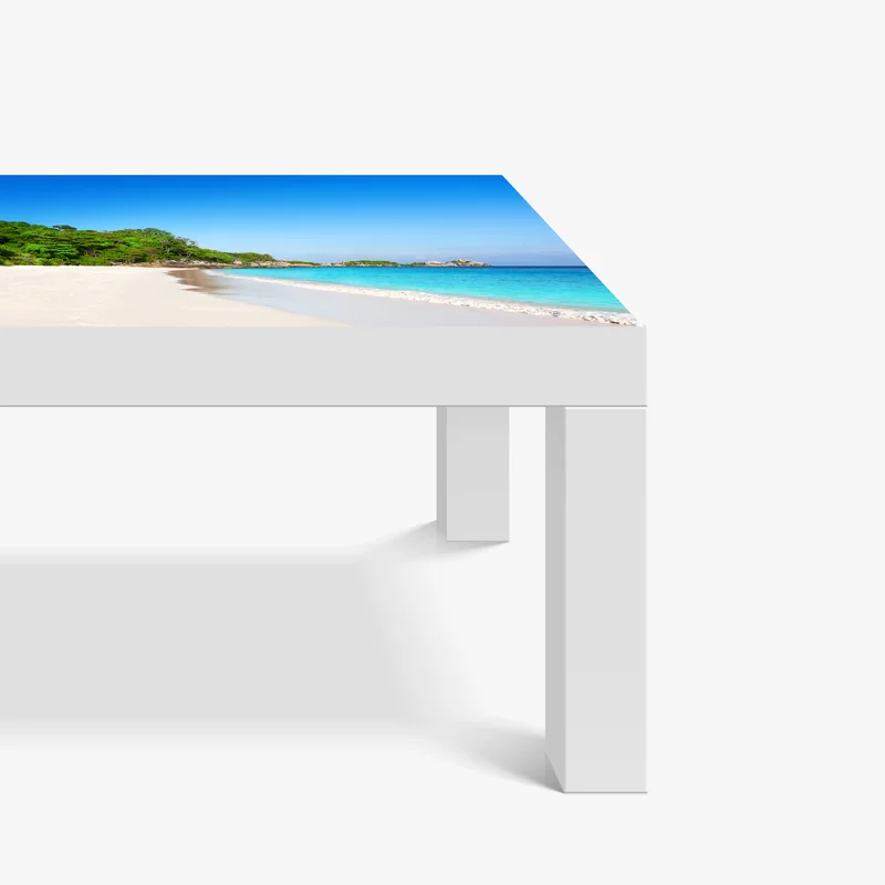 Tischaufkleber und Schreibtischaufkleber tropischer strand mit weißem sand