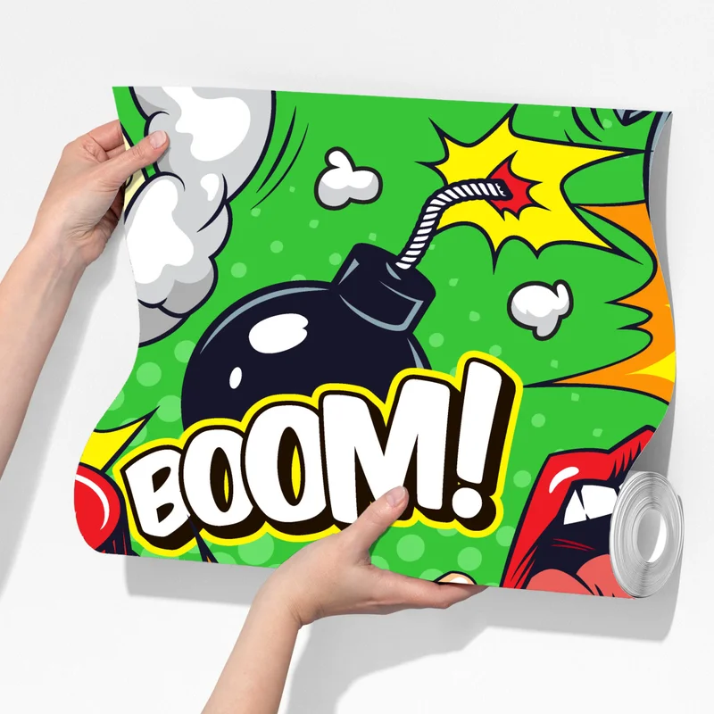 Fototapeta komiksowy wzór pop art z eksplozjami Fototapeta komiksowy wzór pop art z eksplozjami