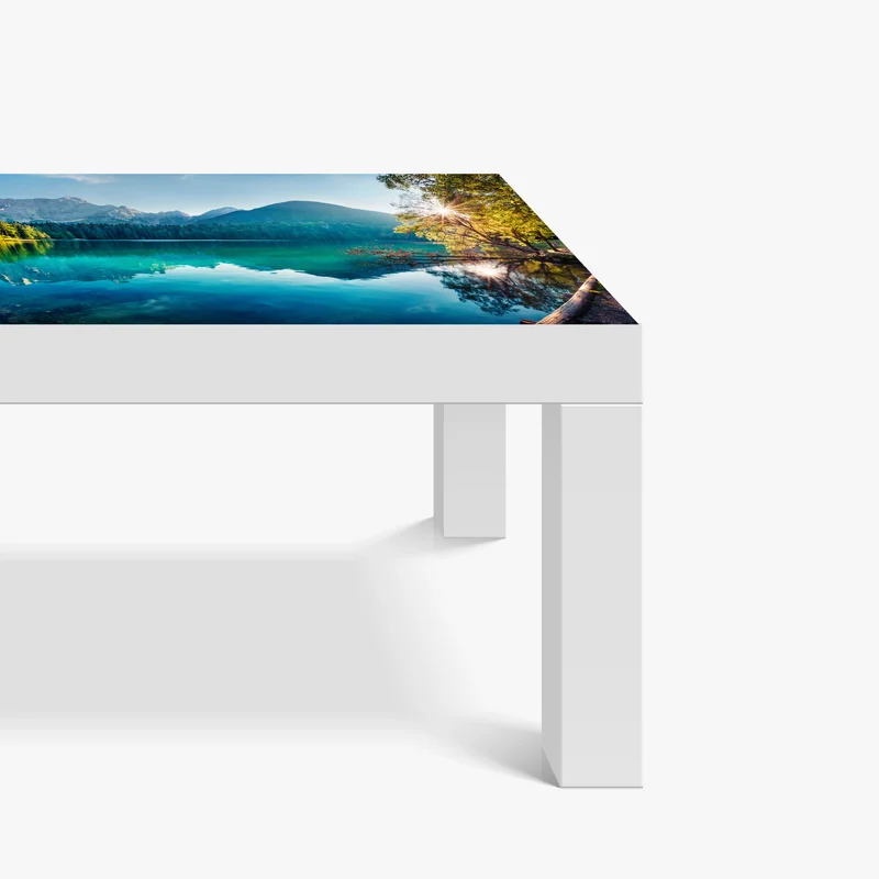 Tischaufkleber und Schreibtischaufkleber sonniger Fusine see, Julische Alpen