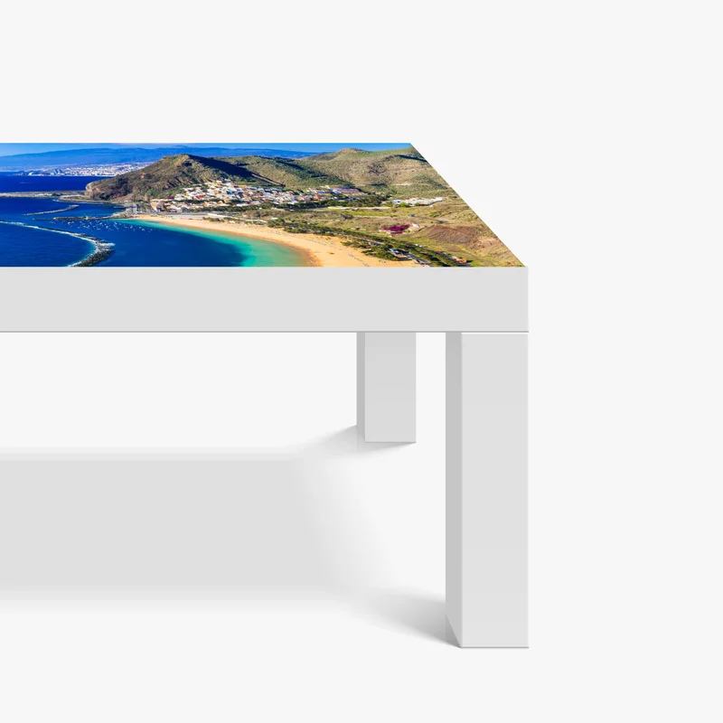 Tischaufkleber und Schreibtischaufkleber sonnige bucht mit türkisblauem wasser