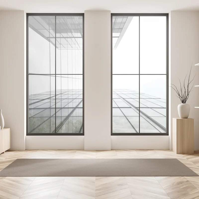 Fensteraufkleber minimalistische glasfassade perspektive Fensteraufkleber minimalistische glasfassade perspektive