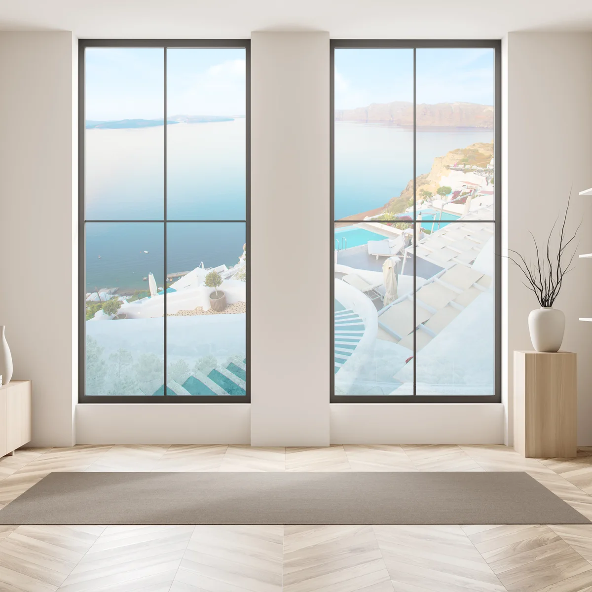 Fensteraufkleber Santorini meerblick terrasse Fensteraufkleber Santorini meerblick terrasse