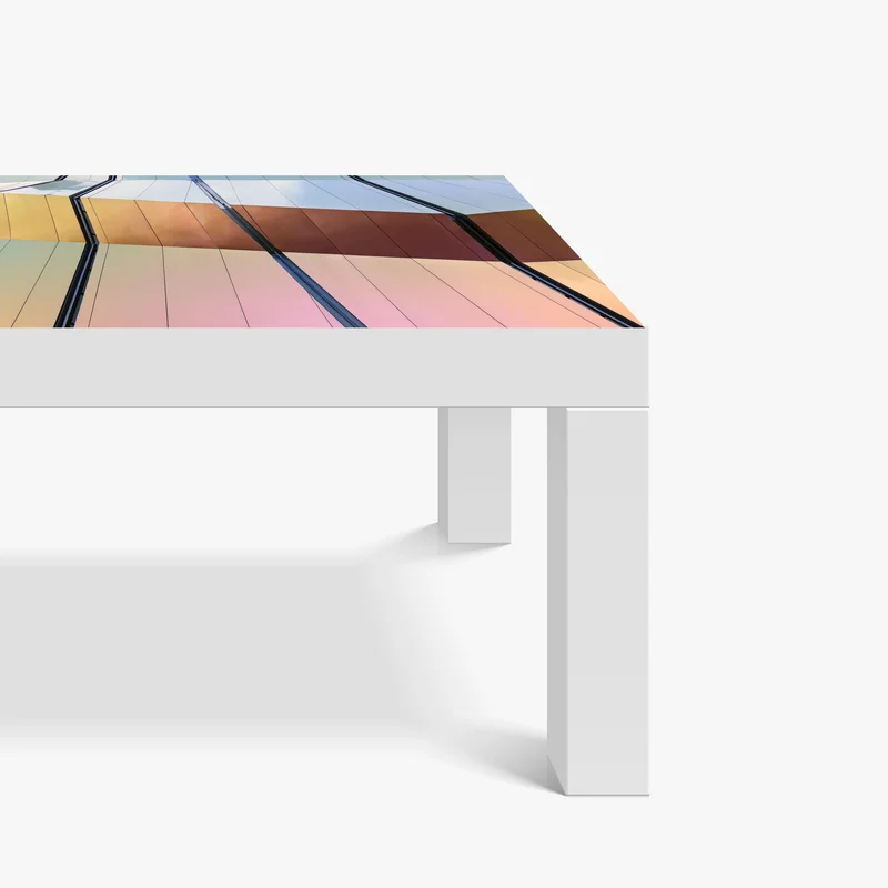 Tischaufkleber und Schreibtischaufkleber irisierende moderne fassade aus paneelen