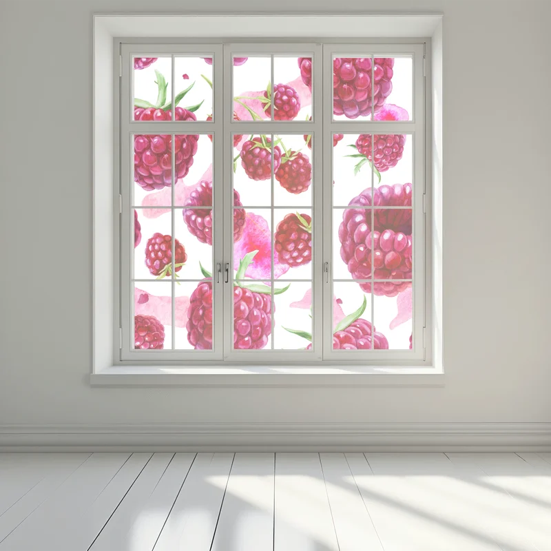 Fensteraufkleber aquarell himbeermuster
