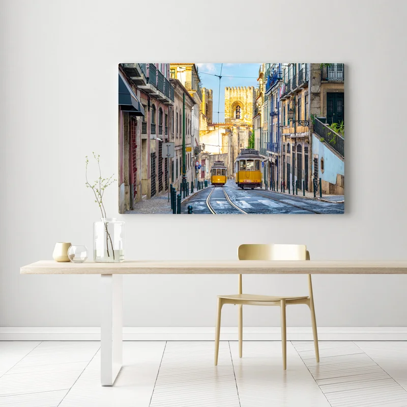 Leinwandbild sonnige straßenbahnen in Lissabon Leinwandbild sonnige straßenbahnen in Lissabon