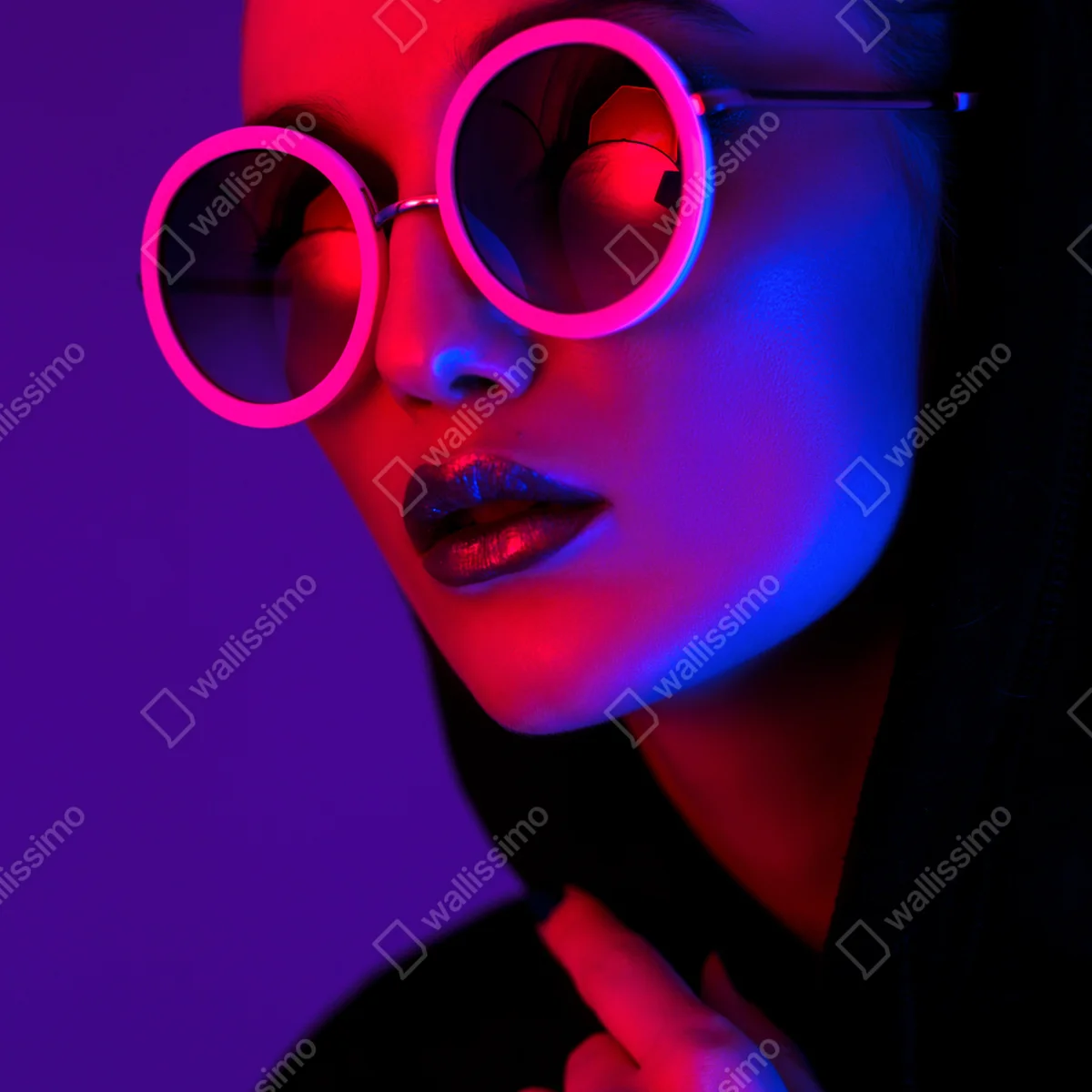 Poster neonporträt in pink und blau Poster neonporträt in pink und blau