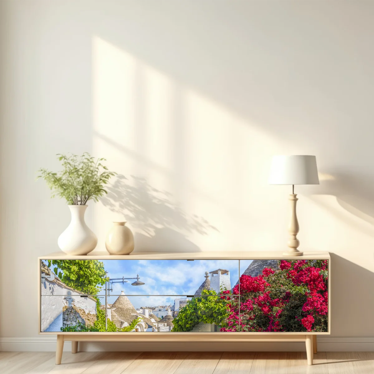 Repositionierbarer Aufkleber Alberobello trulli gasse Repositionierbarer Aufkleber Alberobello trulli gasse