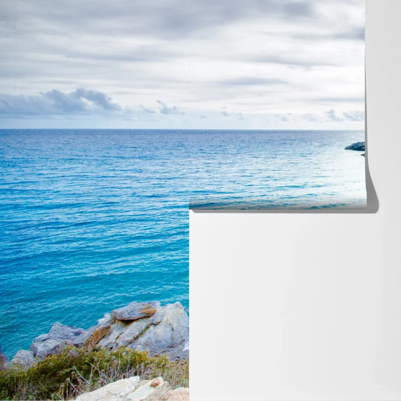 Fototapete ruhige türkisfarbene bucht mit küstenpfad Fototapete ruhige türkisfarbene bucht mit küstenpfad