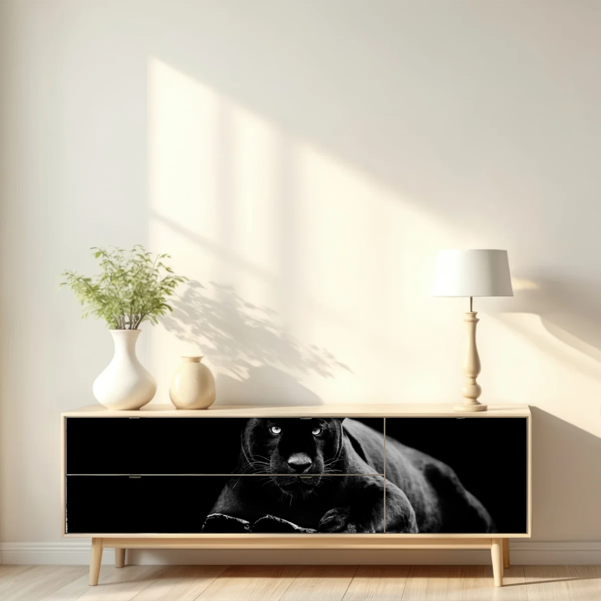 Repositionierbarer Aufkleber majestätisches porträt eines schwarzen panthers Repositionierbarer Aufkleber majestätisches porträt eines schwarzen panthers