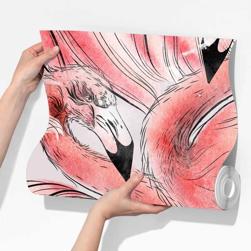 Fototapete aquarell flamingo nahtloses muster Fototapete aquarell flamingo nahtloses muster