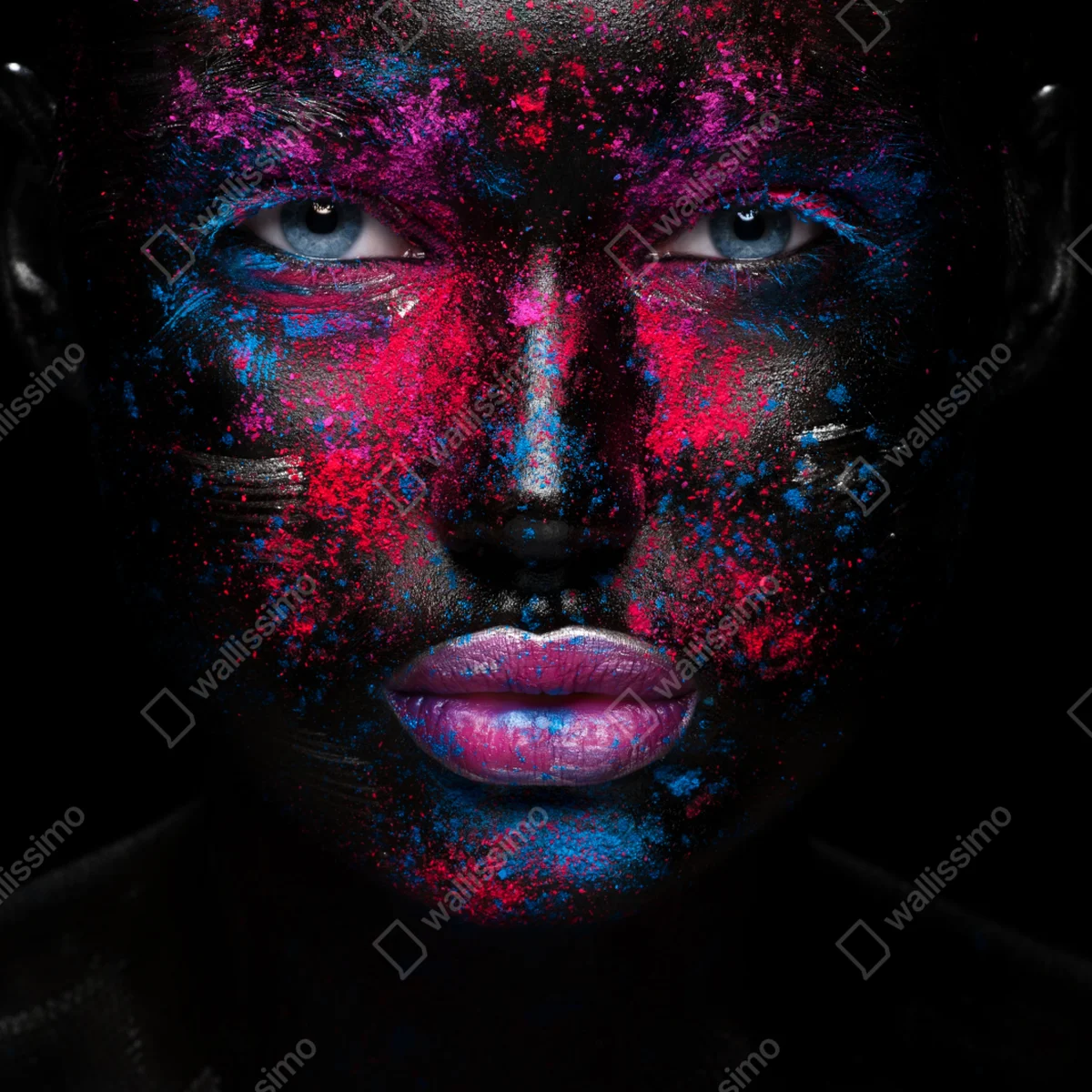 Kühlschrankaufkleber dramatisches neon-gesichtsporträt Kühlschrankaufkleber dramatisches neon-gesichtsporträt