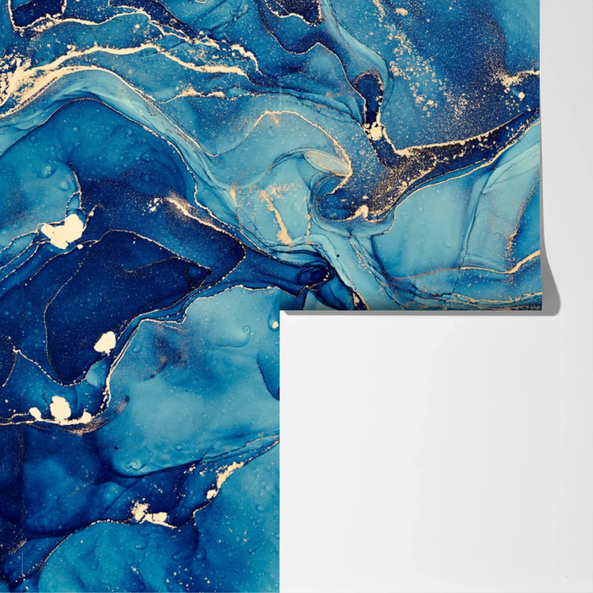 Fototapete ozeanblau und goldene wirbel flüssige abstraktion Fototapete ozeanblau und goldene wirbel flüssige abstraktion