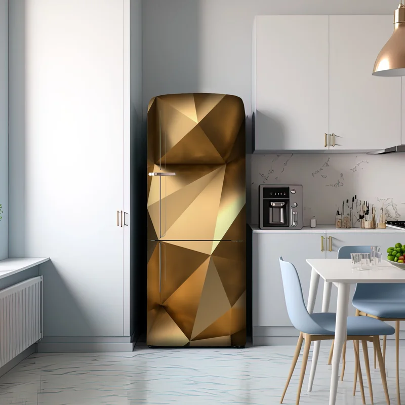 Kühlschrankaufkleber goldene geometrische facetten