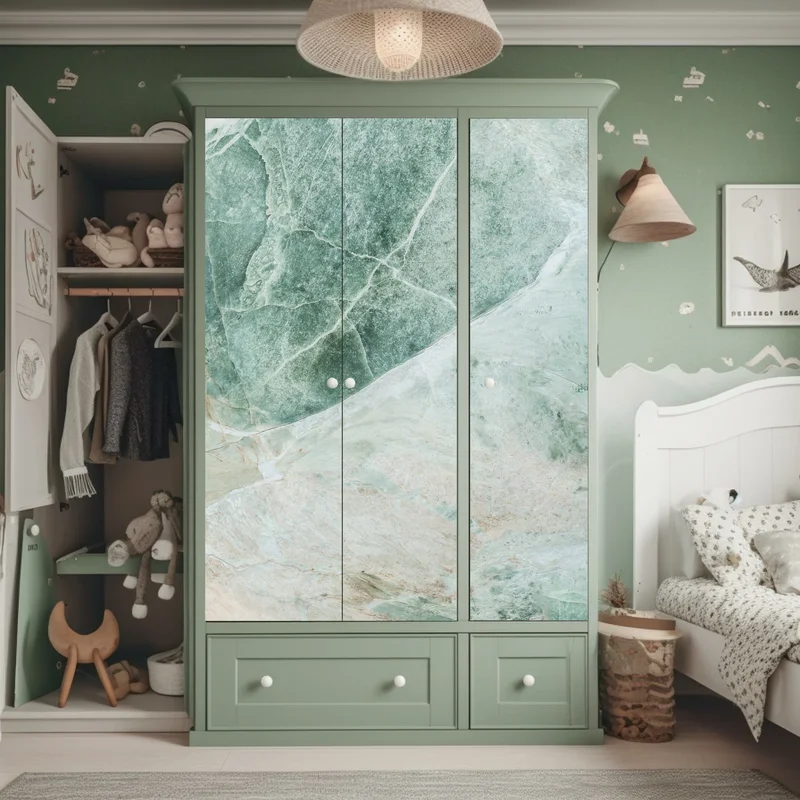 Schrankaufkleber grüne marmortextur abstrakt