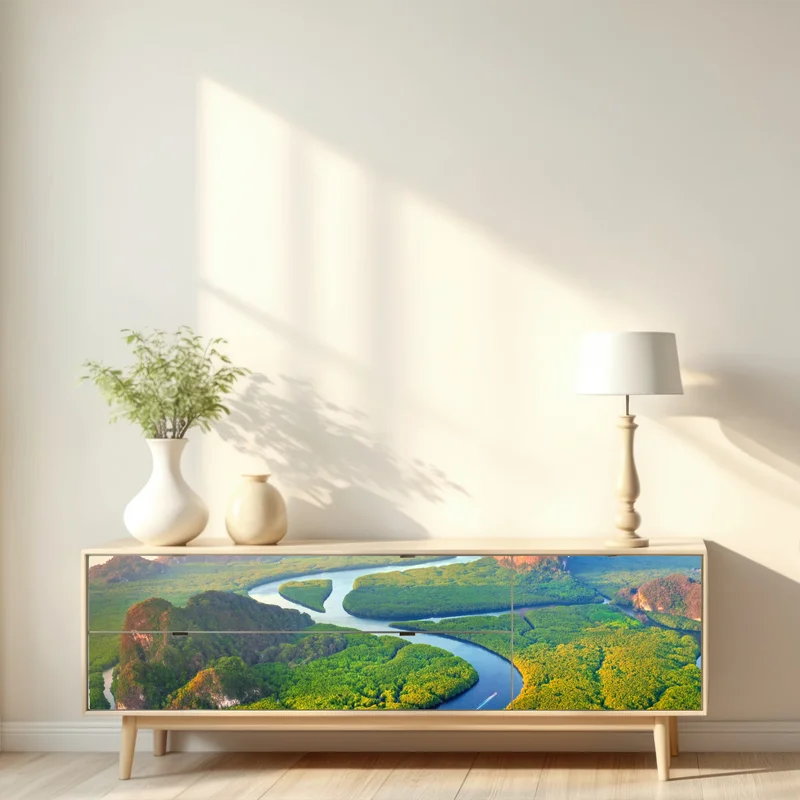 Repositionierbarer Aufkleber sonnenaufgang über der Phang Nga Bucht Repositionierbarer Aufkleber sonnenaufgang über der Phang Nga Bucht