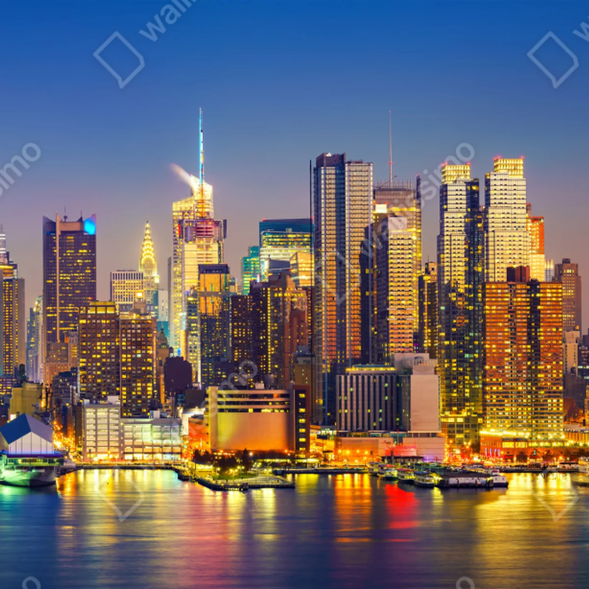 Tischaufkleber und Schreibtischaufkleber Manhattan skyline bei dämmerung Tischaufkleber und Schreibtischaufkleber Manhattan skyline bei dämmerung