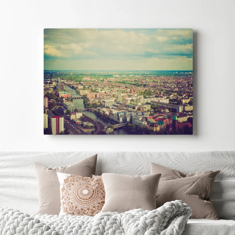 Leinwandbild Retro-Look Berlin Luftaufnahme • Leinwandbilder bei Wallnifity® Leinwandbild Retro-Look Berlin Luftaufnahme • Leinwandbilder bei Wallnifity®