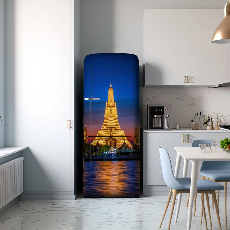 Kühlschrankaufkleber goldenes Wat Arun in der dämmerung Kühlschrankaufkleber goldenes Wat Arun in der dämmerung