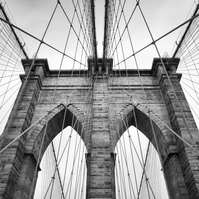 Fototapete monochrome hängebrücke aus grafischer perspektive Fototapete monochrome hängebrücke aus grafischer perspektive