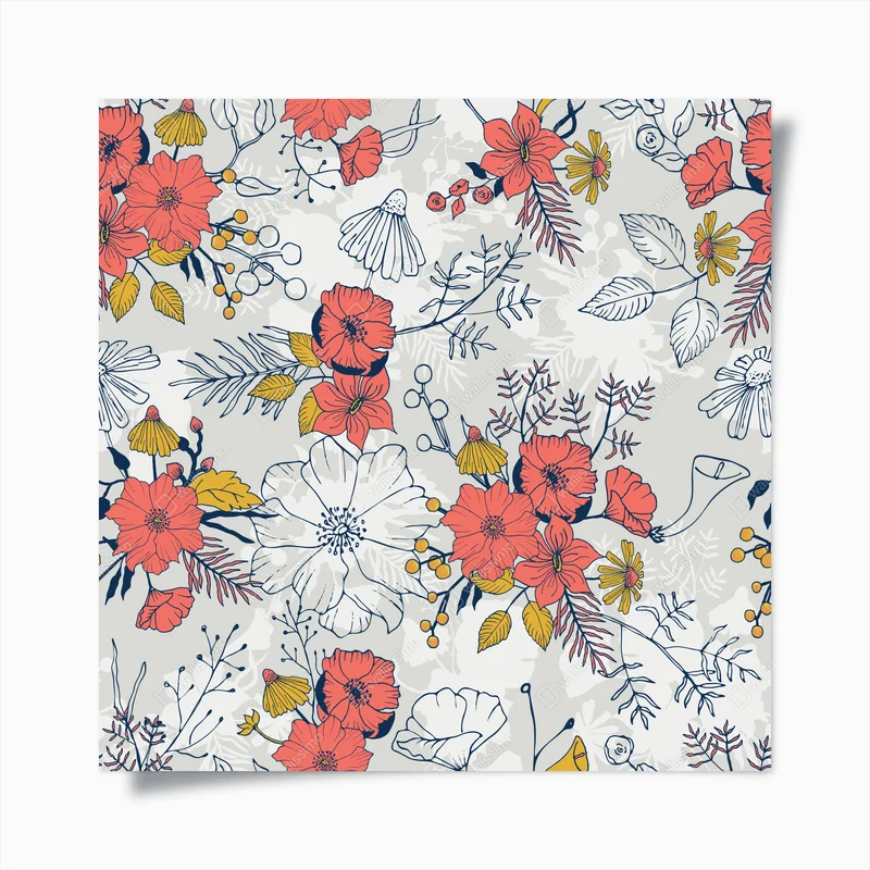 Poster zartes korallenblumenmuster • Poster bei Wallnifity® Poster zartes korallenblumenmuster • Poster bei Wallnifity®