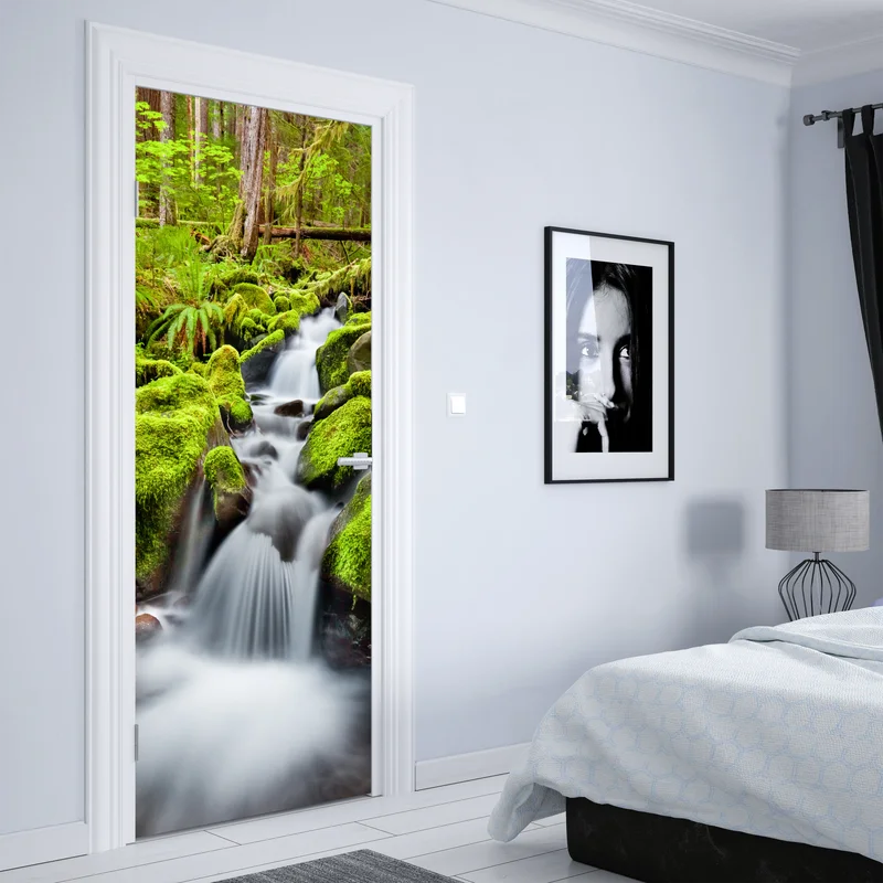 Türaufkleber moosbedeckter bach bei Sol Duc Falls