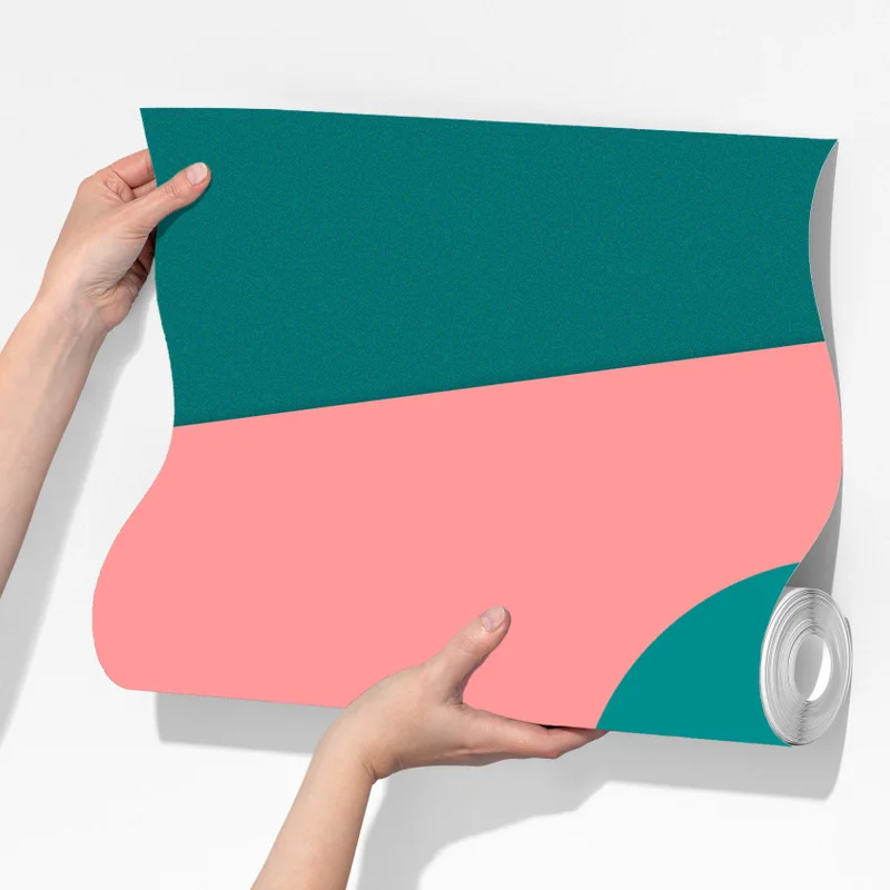 Fototapete abstrakte klassische maske in türkis und rosa Fototapete abstrakte klassische maske in türkis und rosa