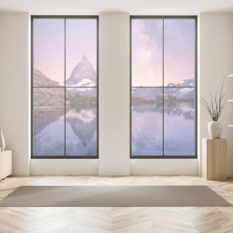 Fensteraufkleber Matterhorn unter der Milchstraße mit spiegelung