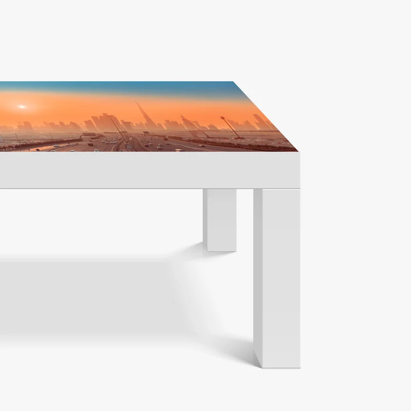 Tischaufkleber und Schreibtischaufkleber Dubai skyline bei sonnenaufgang