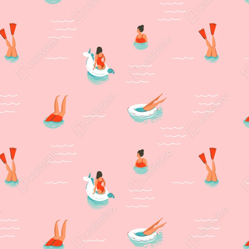 Repositionierbarer Aufkleber verspieltes pastell poolmuster Repositionierbarer Aufkleber verspieltes pastell poolmuster