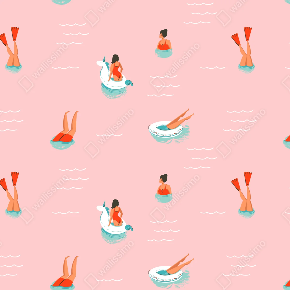 Repositionierbarer Aufkleber verspieltes pastell poolmuster Repositionierbarer Aufkleber verspieltes pastell poolmuster