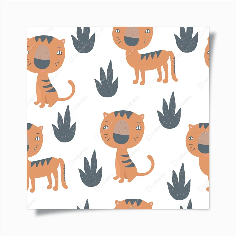 Poster verspieltes tigermuster für kinderzimmer • Poster bei Wallnifity® Poster verspieltes tigermuster für kinderzimmer • Poster bei Wallnifity®