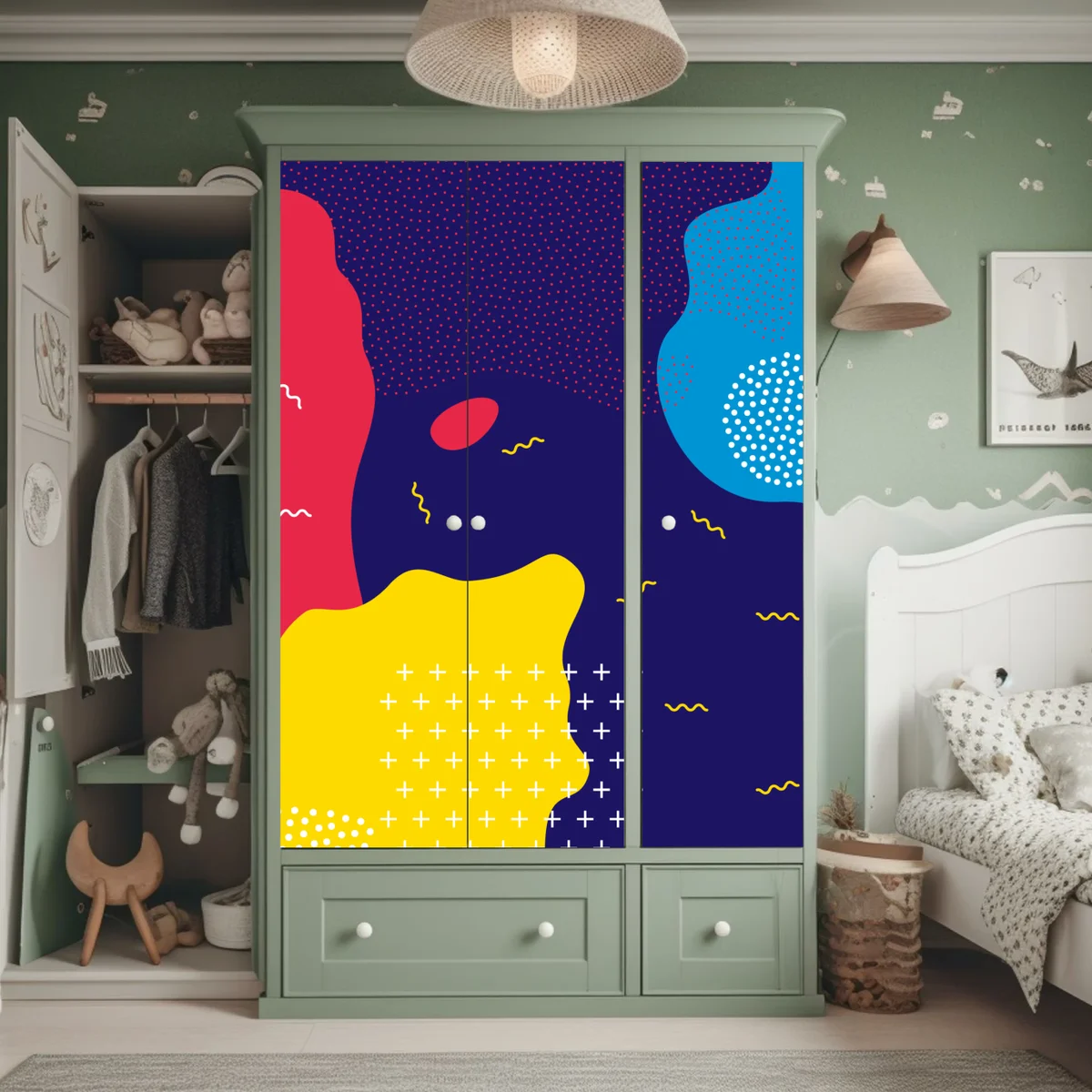 Schrankaufkleber lebhaftes abstraktes formenmuster Schrankaufkleber lebhaftes abstraktes formenmuster