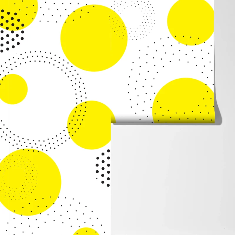 Fototapete leuchtendes gelbes punktemuster für kinderzimmer Fototapete leuchtendes gelbes punktemuster für kinderzimmer