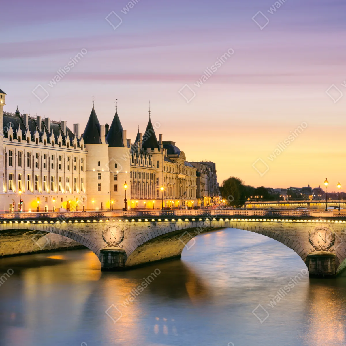 Fensteraufkleber Paris sonnenuntergang über der historischen brücke Fensteraufkleber Paris sonnenuntergang über der historischen brücke