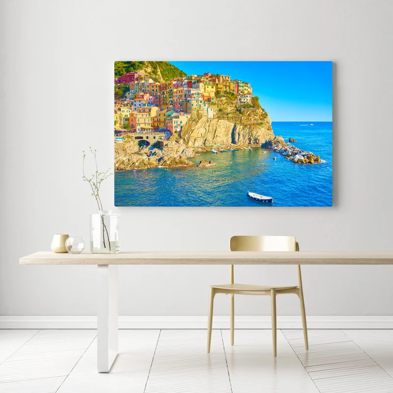 Leinwandbild buntes küstendorf in Cinque Terre Leinwandbild buntes küstendorf in Cinque Terre