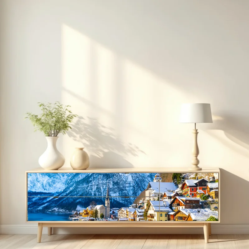 Repositionierbarer Aufkleber winterruhe in Hallstatt — alpendorf am see