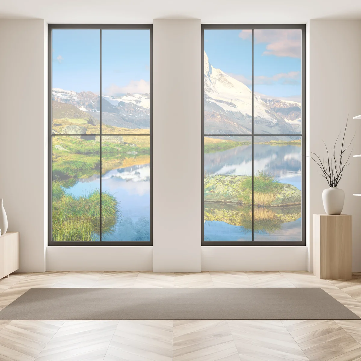 Fensteraufkleber majestätisches Matterhorn gespiegelt im alpensee Fensteraufkleber majestätisches Matterhorn gespiegelt im alpensee