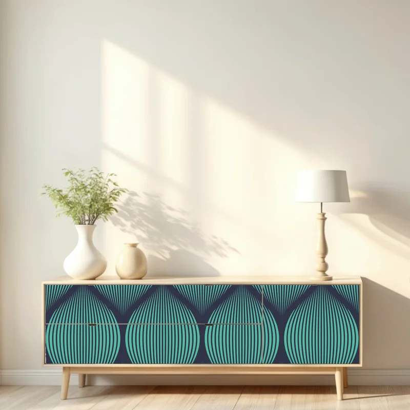 Repositionierbarer Aufkleber türkis geometrisches tropfenmuster