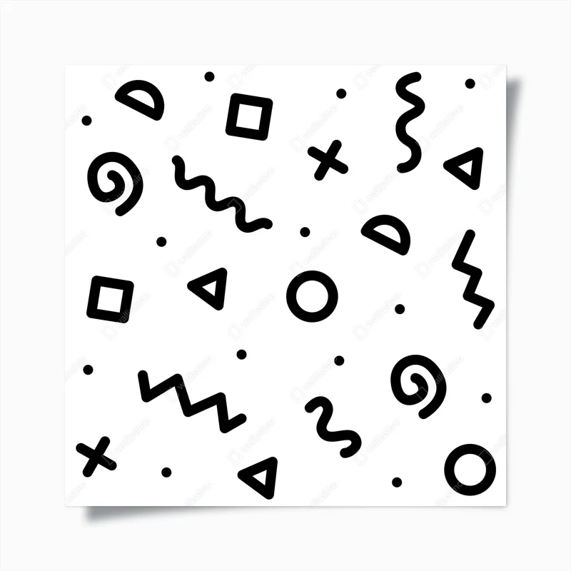 Poster verspieltes schwarz-weiß geometrisches muster • Poster bei Wallnifity® Poster verspieltes schwarz-weiß geometrisches muster • Poster bei Wallnifity®