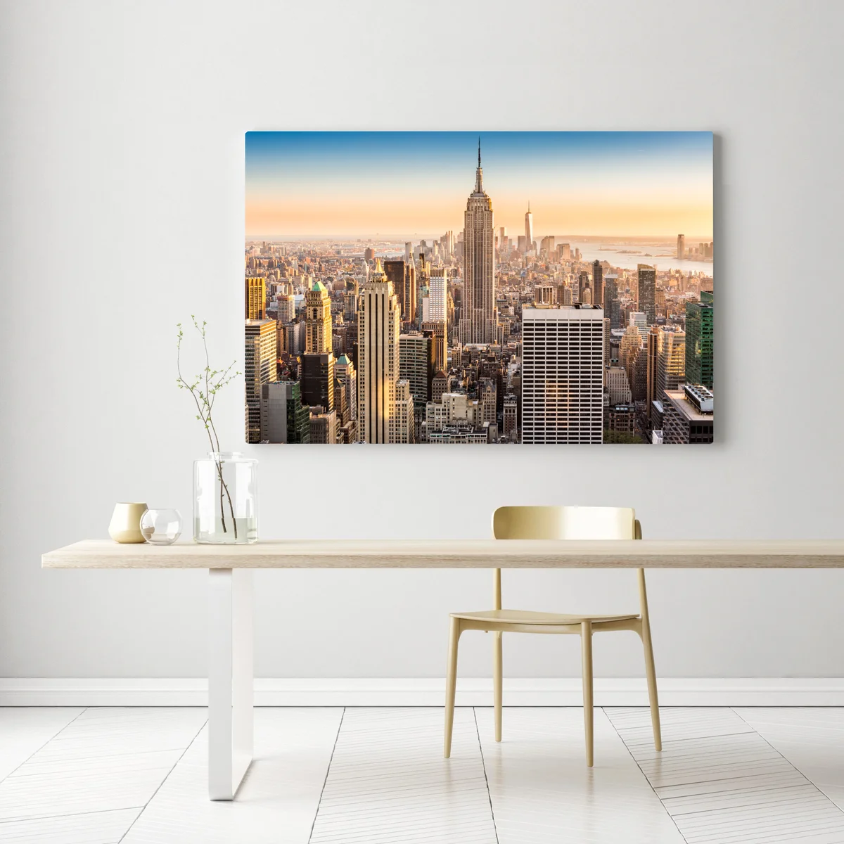 Leinwandbild New York skyline bei goldenem licht Leinwandbild New York skyline bei goldenem licht