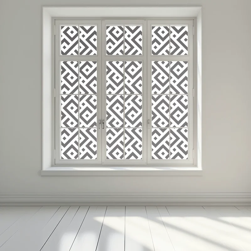 Fensteraufkleber zeitloses schwarz-weiß geometrisches muster Fensteraufkleber zeitloses schwarz-weiß geometrisches muster