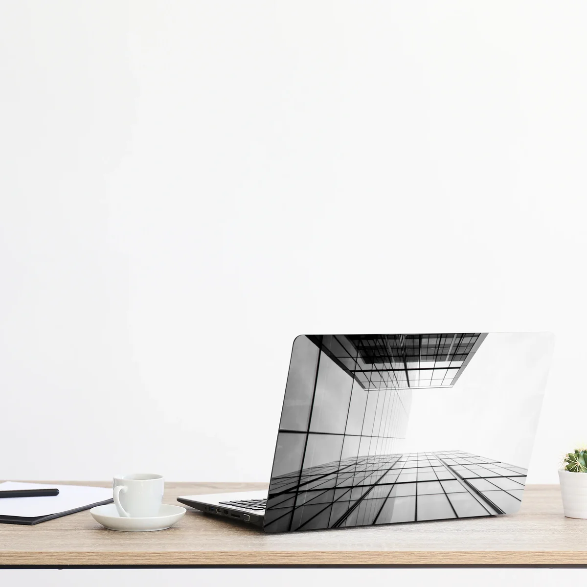 Laptop-Aufkleber minimalistische glasfassade perspektive Laptop-Aufkleber minimalistische glasfassade perspektive