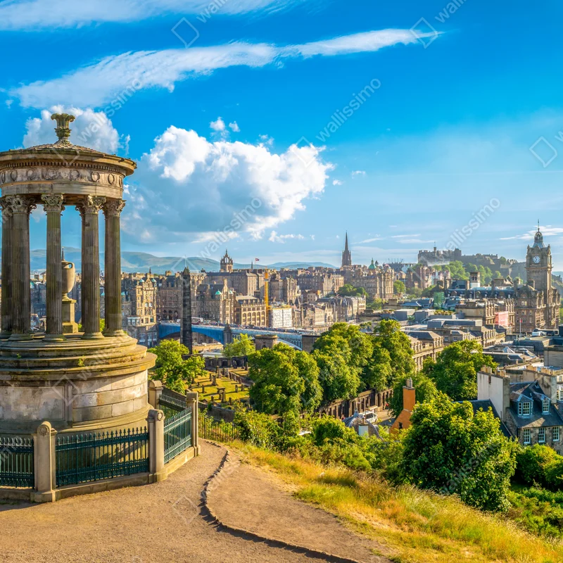 Repositionierbarer Aufkleber Edinburgh skyline vom Calton Hill Repositionierbarer Aufkleber Edinburgh skyline vom Calton Hill