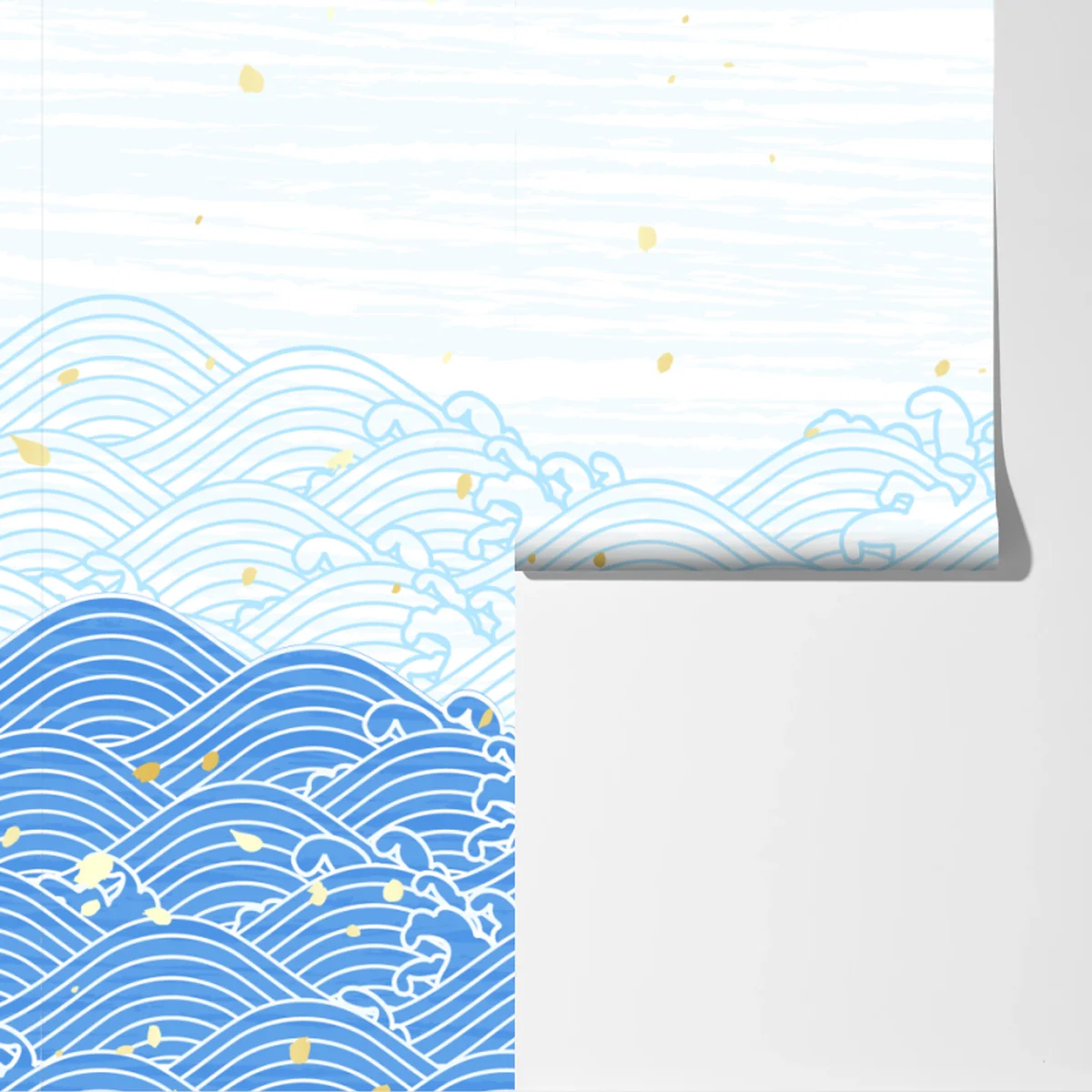 Fototapete ruhige blaue wellen mit goldakzenten Fototapete ruhige blaue wellen mit goldakzenten
