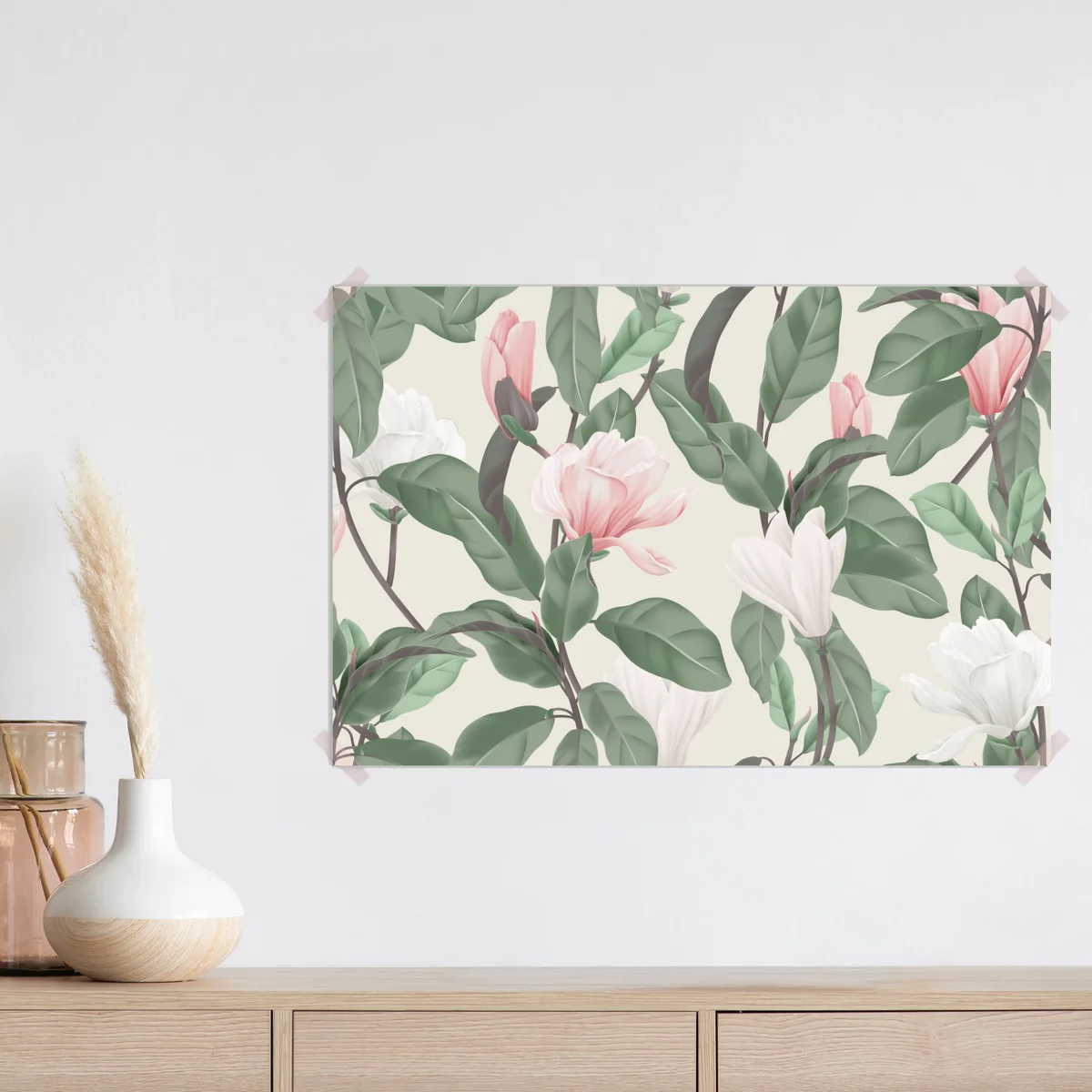 Poster pastell magnolienmuster • Poster bei Wallnifity® Poster pastell magnolienmuster • Poster bei Wallnifity®