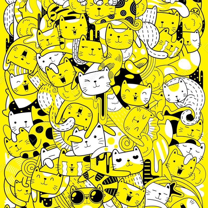 Leinwandbild verspielte gelbe katzen-collage Leinwandbild verspielte gelbe katzen-collage